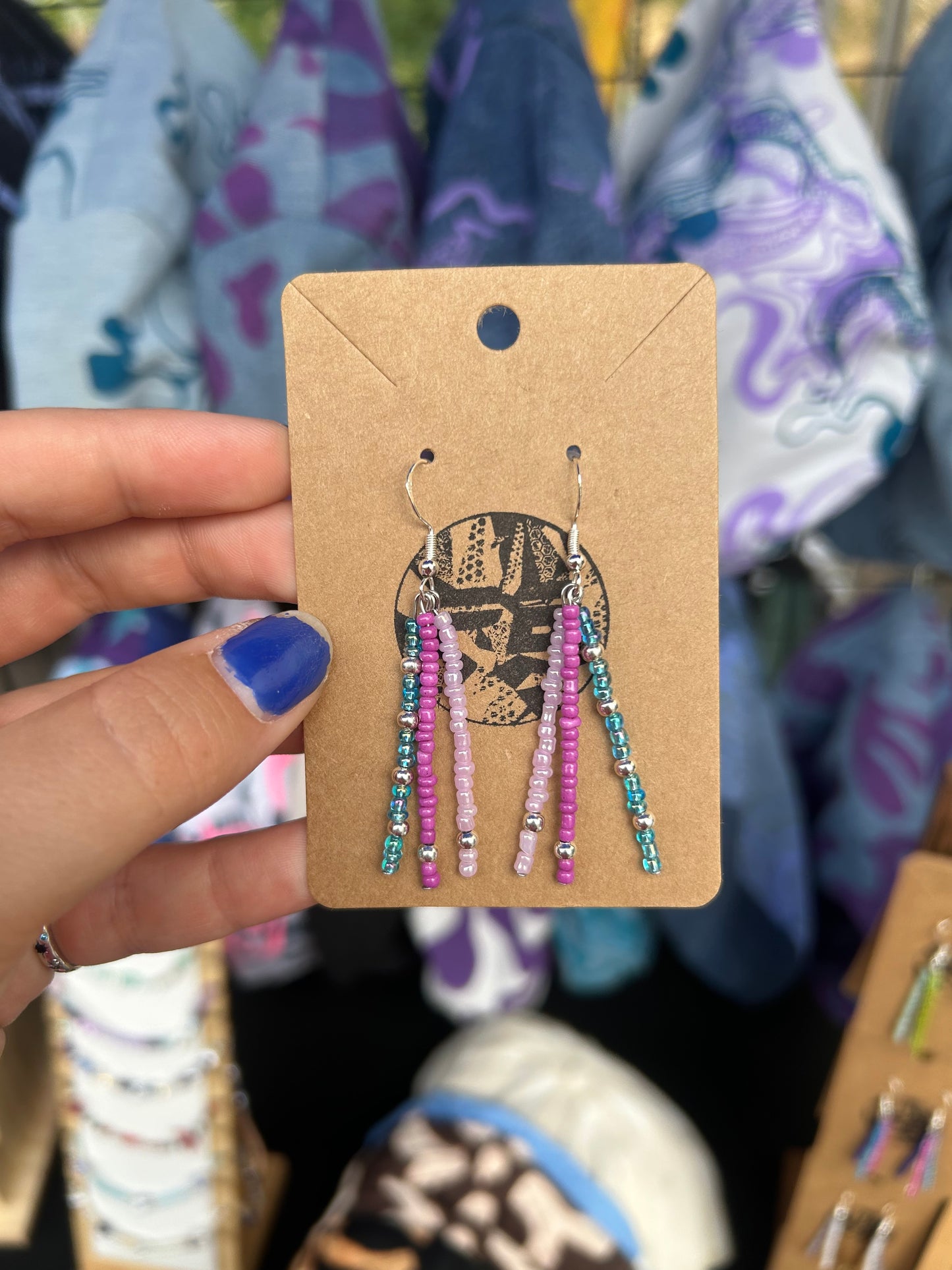 Seed bead drop earrings