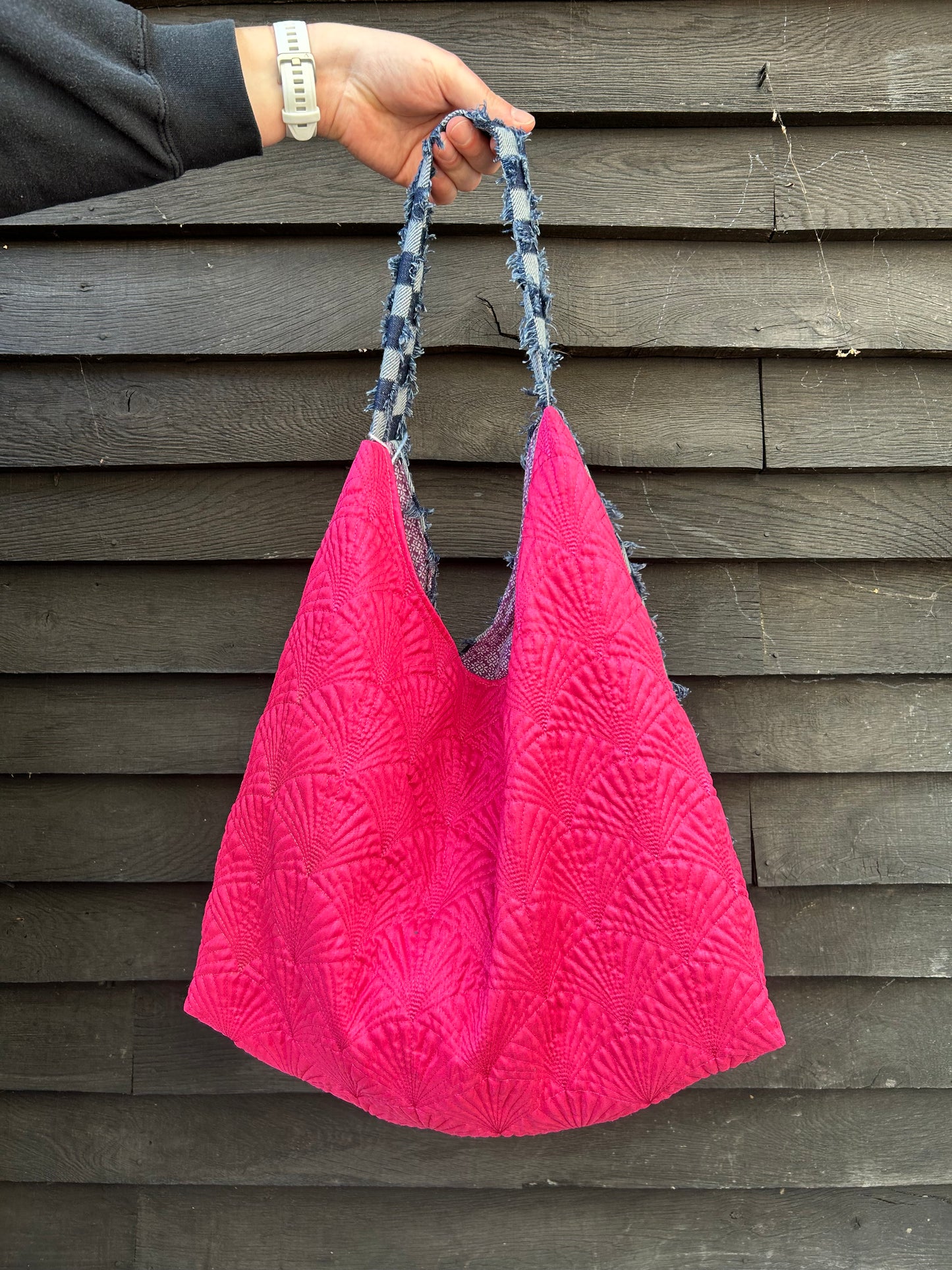 Everything Denim Shoulder Bag - Dark by Blue & Pink