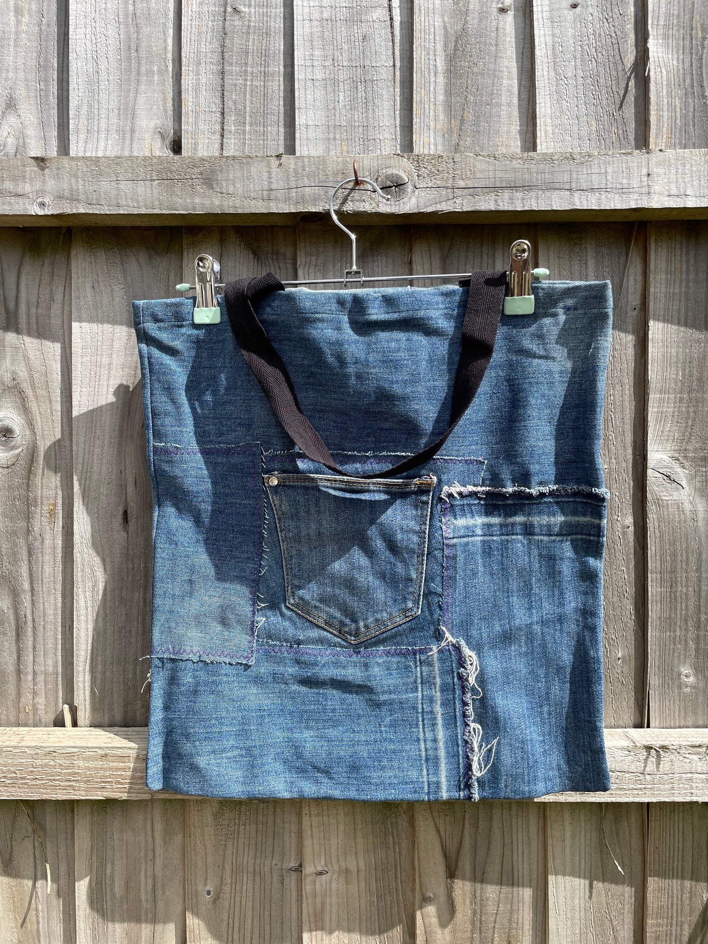 Denim Patchwork Tote bag | Blue