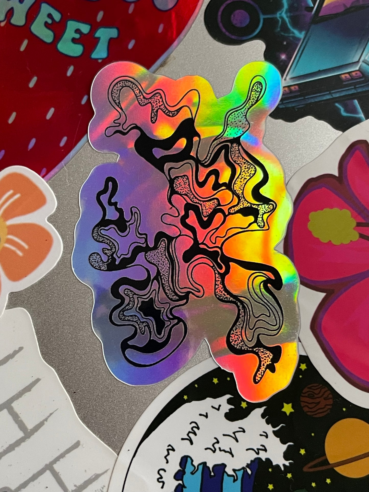 PB Swirl Holographic Sticker