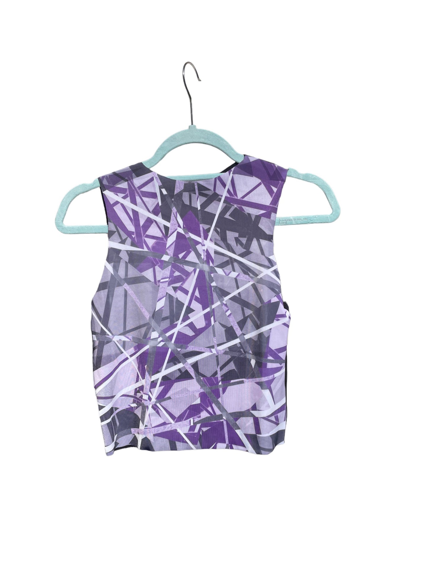 Printed Crop top | Purple & Black Geometric | Medium