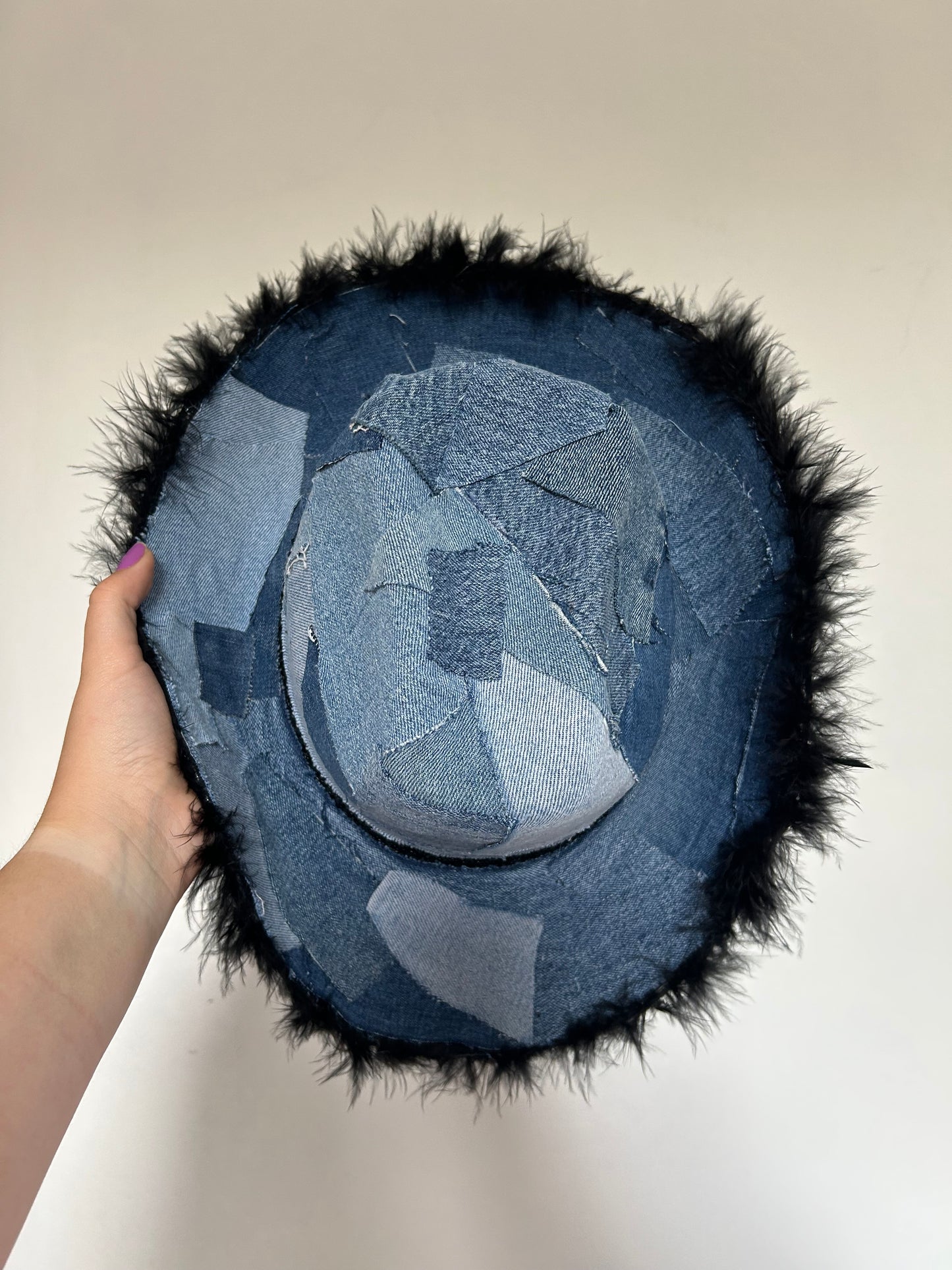 Denim Up-cycled Cowboy Hat - Denim