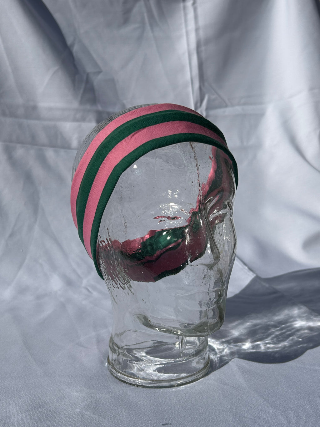 Pink and Green stripe headband