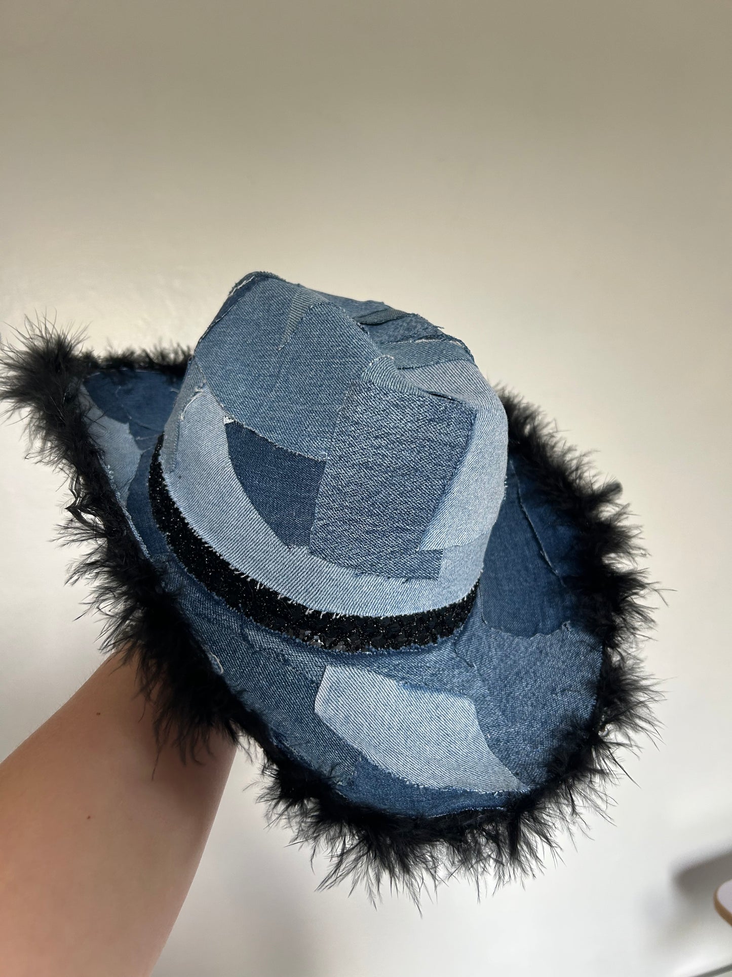 Denim Up-cycled Cowboy Hat - Denim