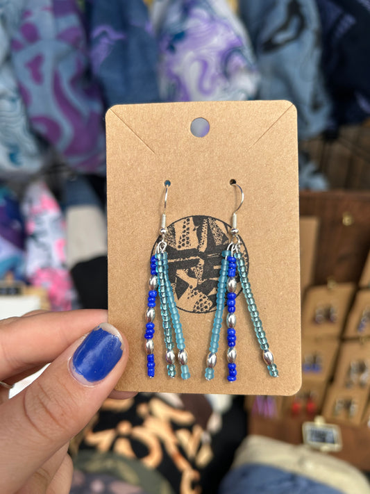 Seed bead drop earrings