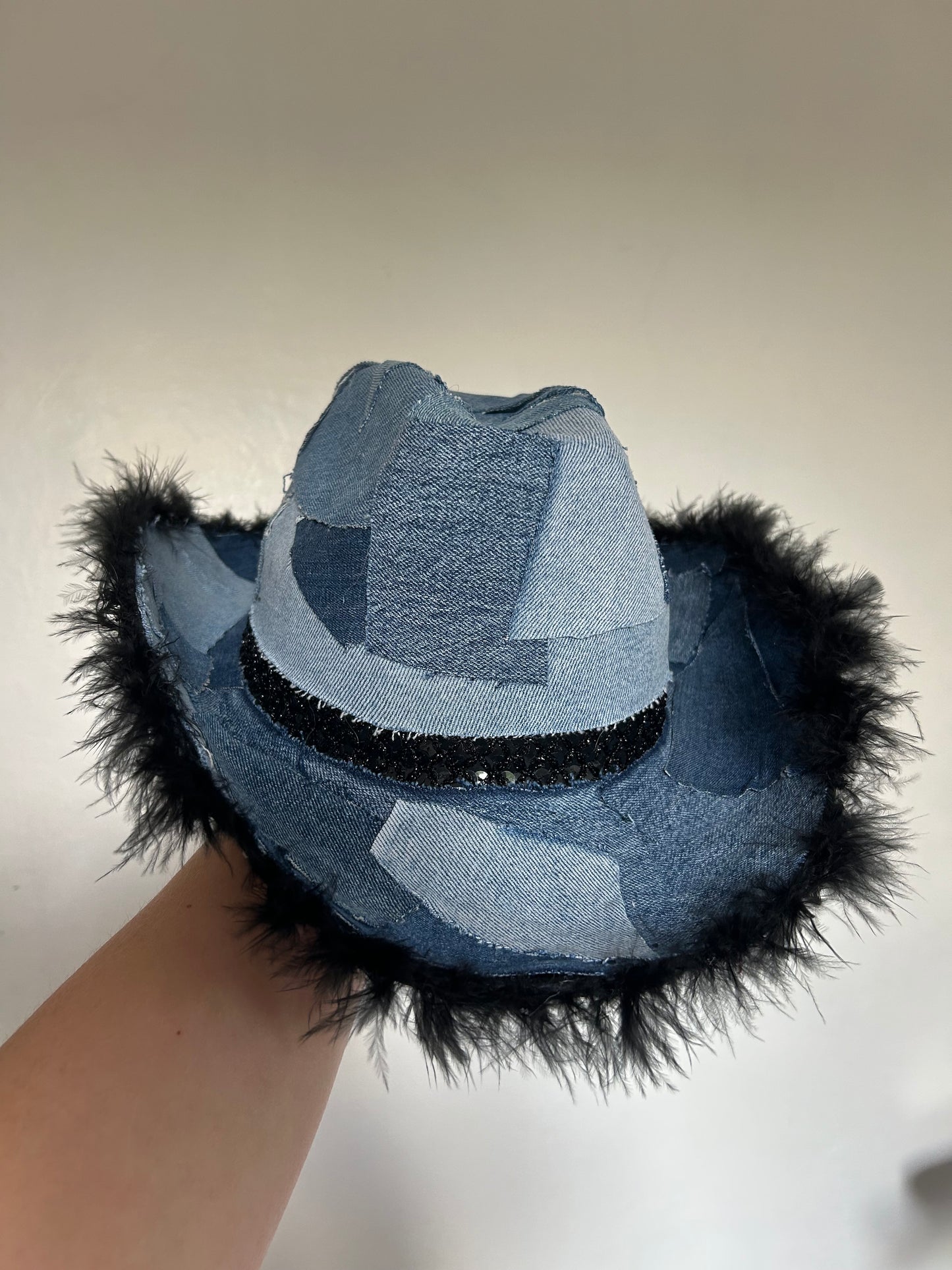 Denim Up-cycled Cowboy Hat - Denim