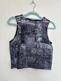 Printed Crop top | Swirl Print Black | Extra large