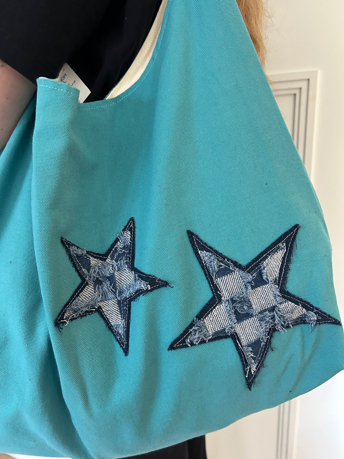 Up-cycled Blue Star Shoulder Bag - One of a kind