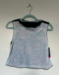 Printed Crop top | Blue Mesh | Large