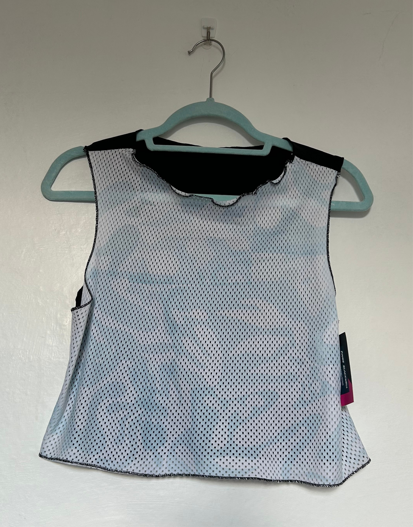 Printed Crop top | Blue Mesh | Large