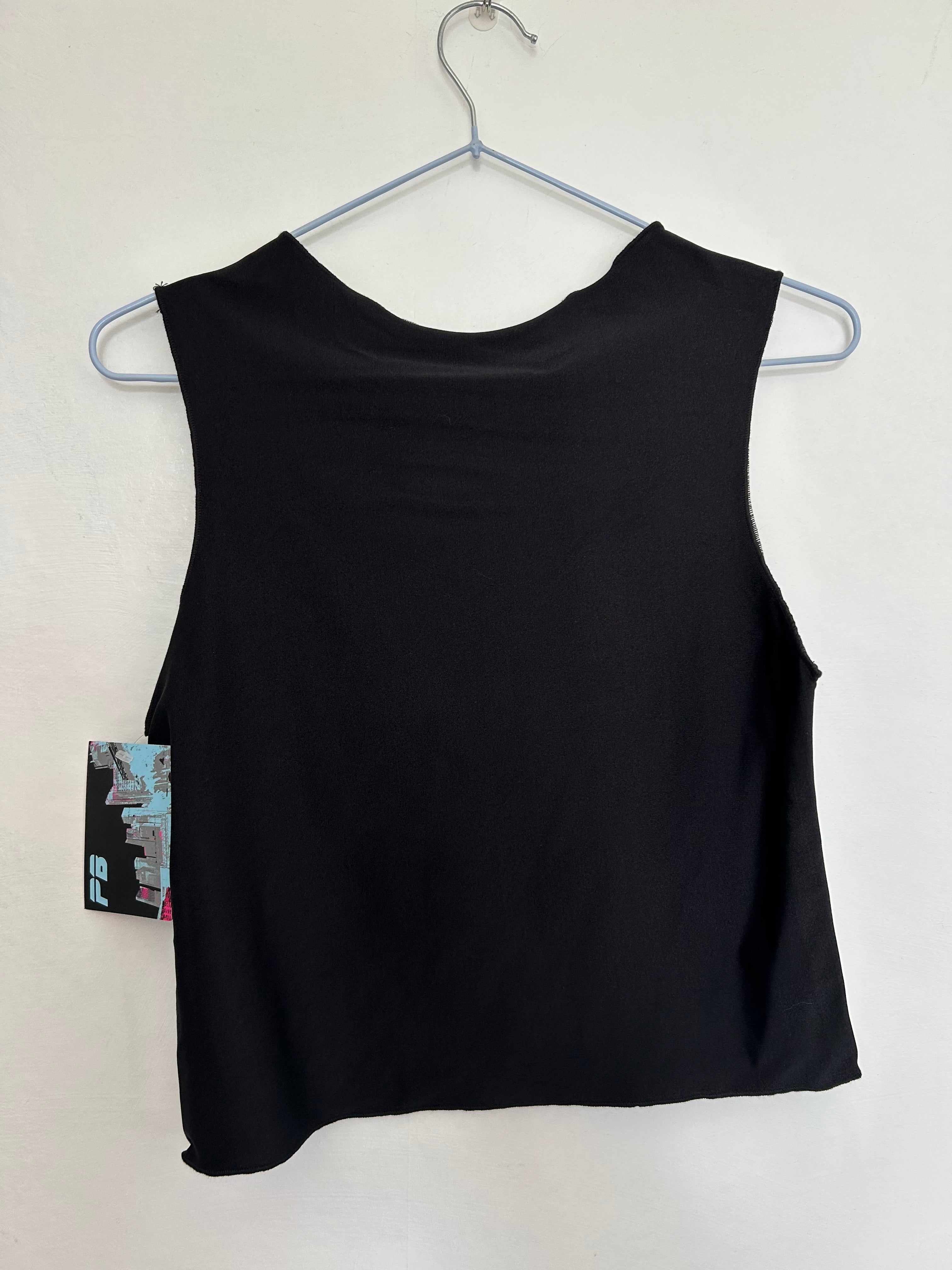 Printed Crop top | Black Swirl Print | Large