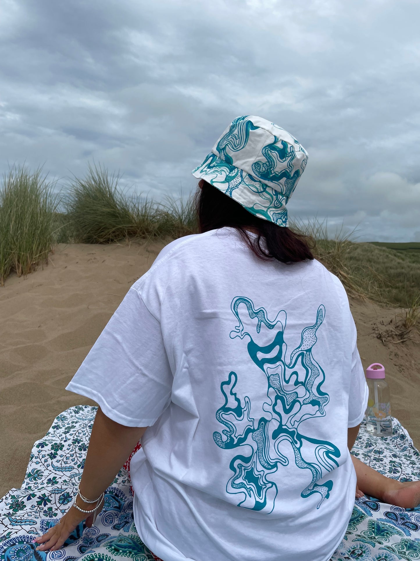 NESSA TEE | Unisex | Baby Blue, Teal | Hand screen printed onto 100% Ultra Cotton