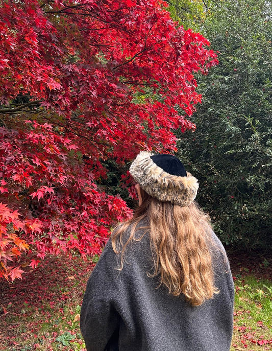 Leopard | Velour Mongolian Hat