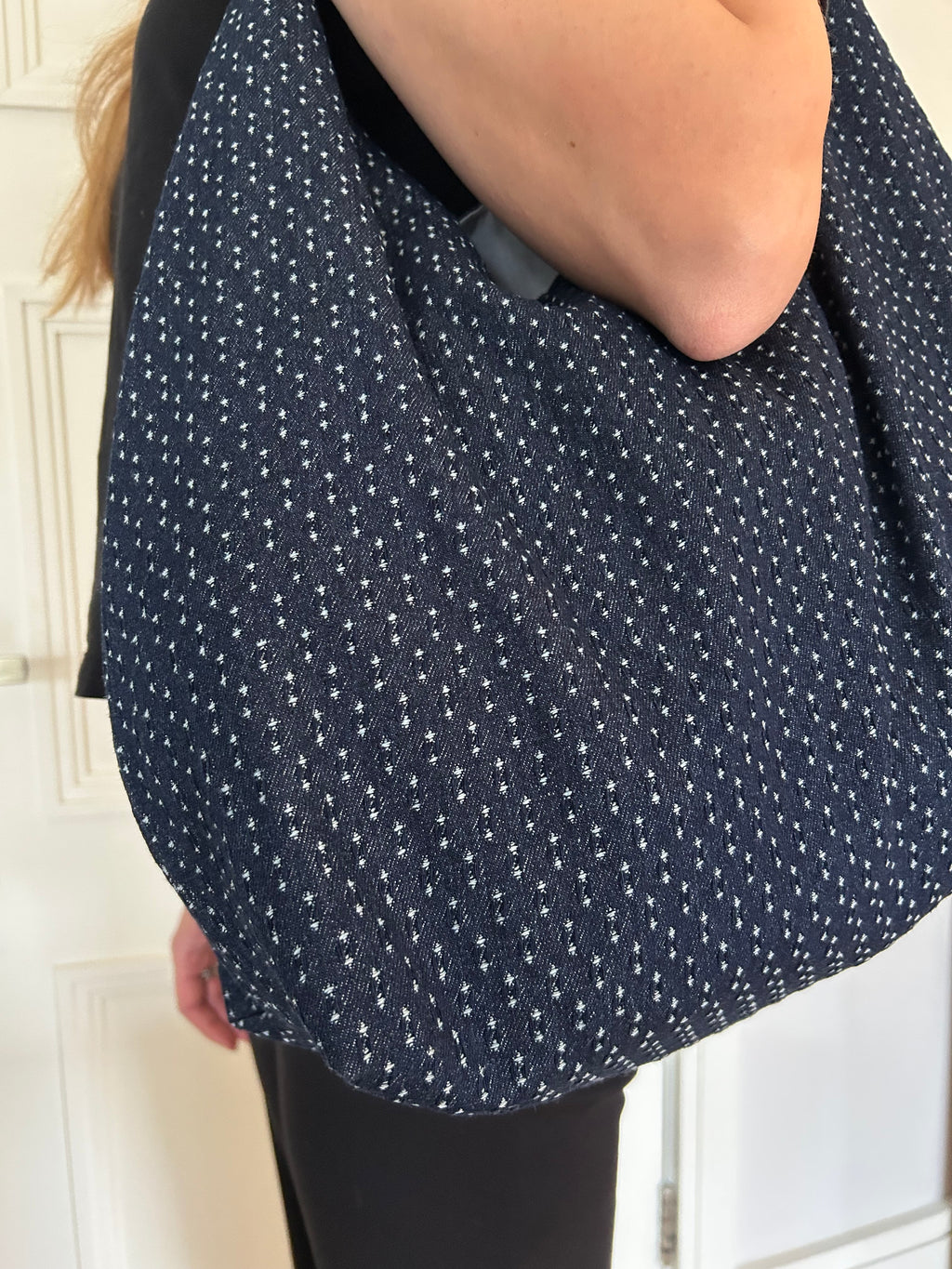 Up-cycled Blue distressed Shoulder Bag - One of a kind