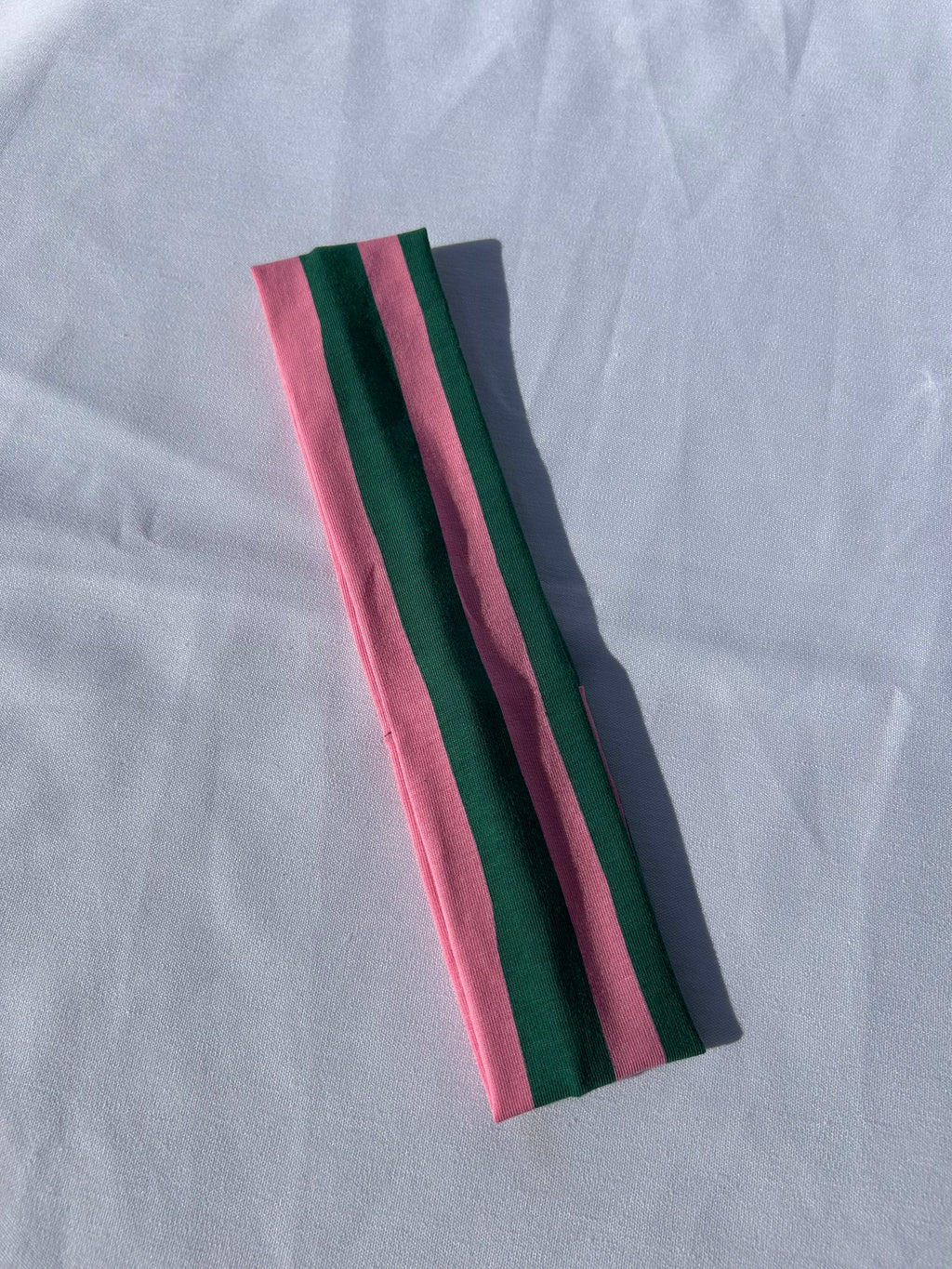 Pink and Green stripe headband