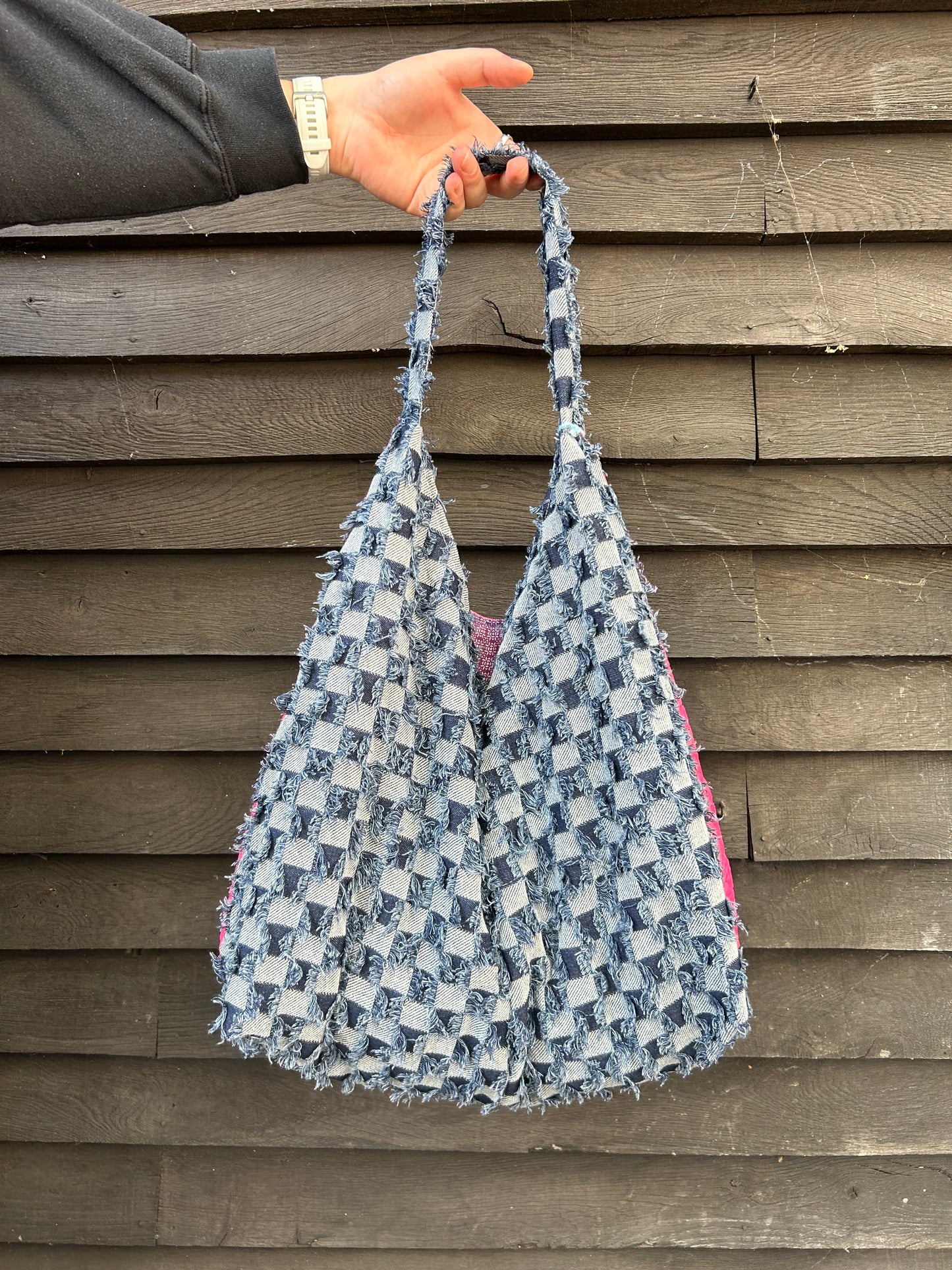 Everything Denim Shoulder Bag - Dark by Blue & Pink