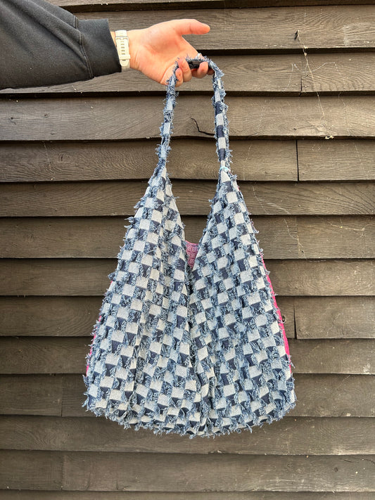 Everything Denim Shoulder Bag - Dark by Blue & Pink