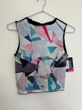 Printed Crop top | Blue, Pink, Black Triangle | Small