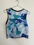 Printed Crop top | Blue Patchwork| Medium -  Large