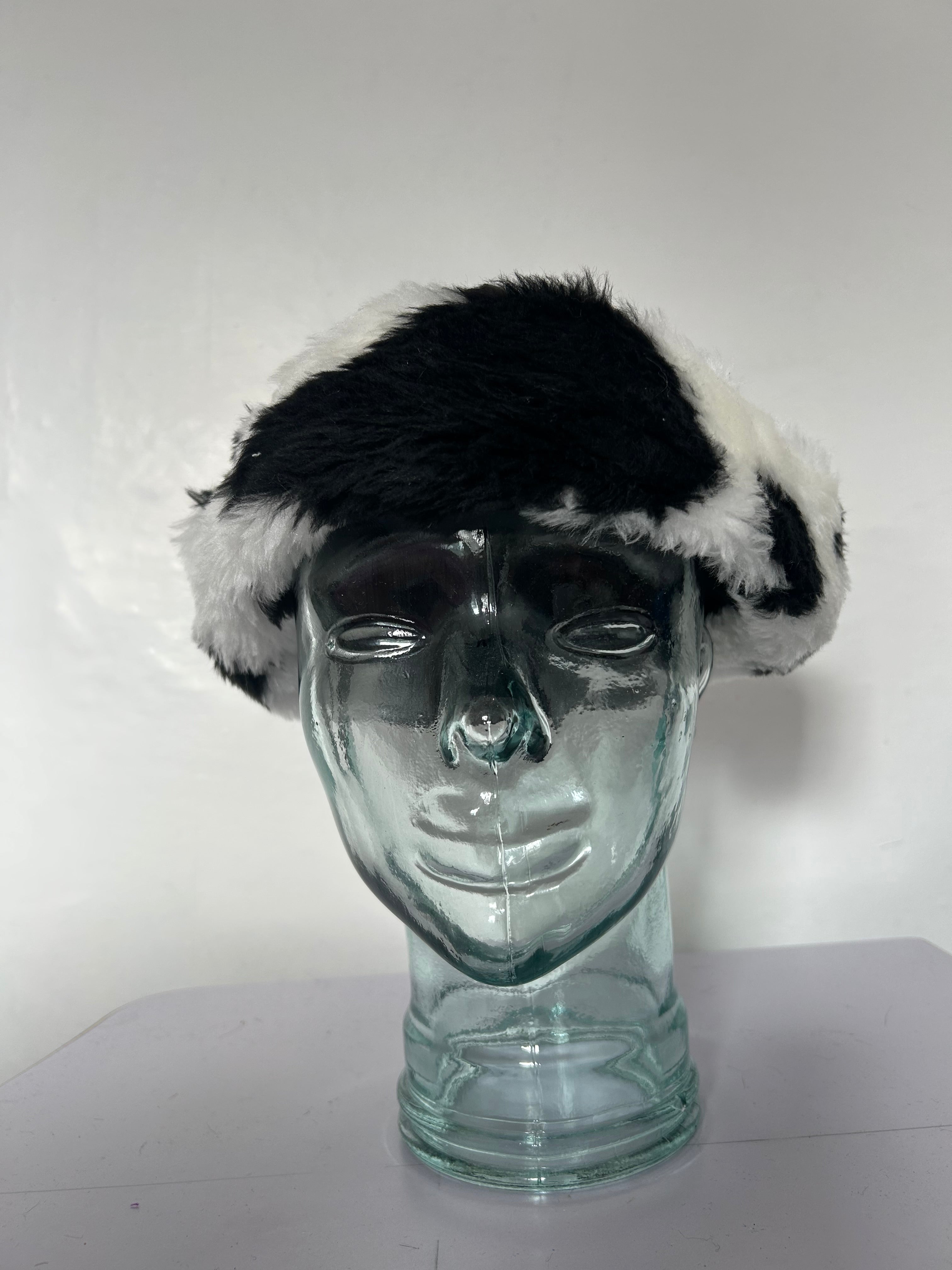 Cow | Denim & Velour Mongolian Hat
