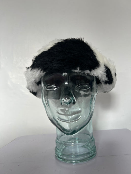 Cow | Denim & Velour Mongolian Hat