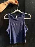 Hand Embroidered Tribal Tank Top | Handmade Navy Vest