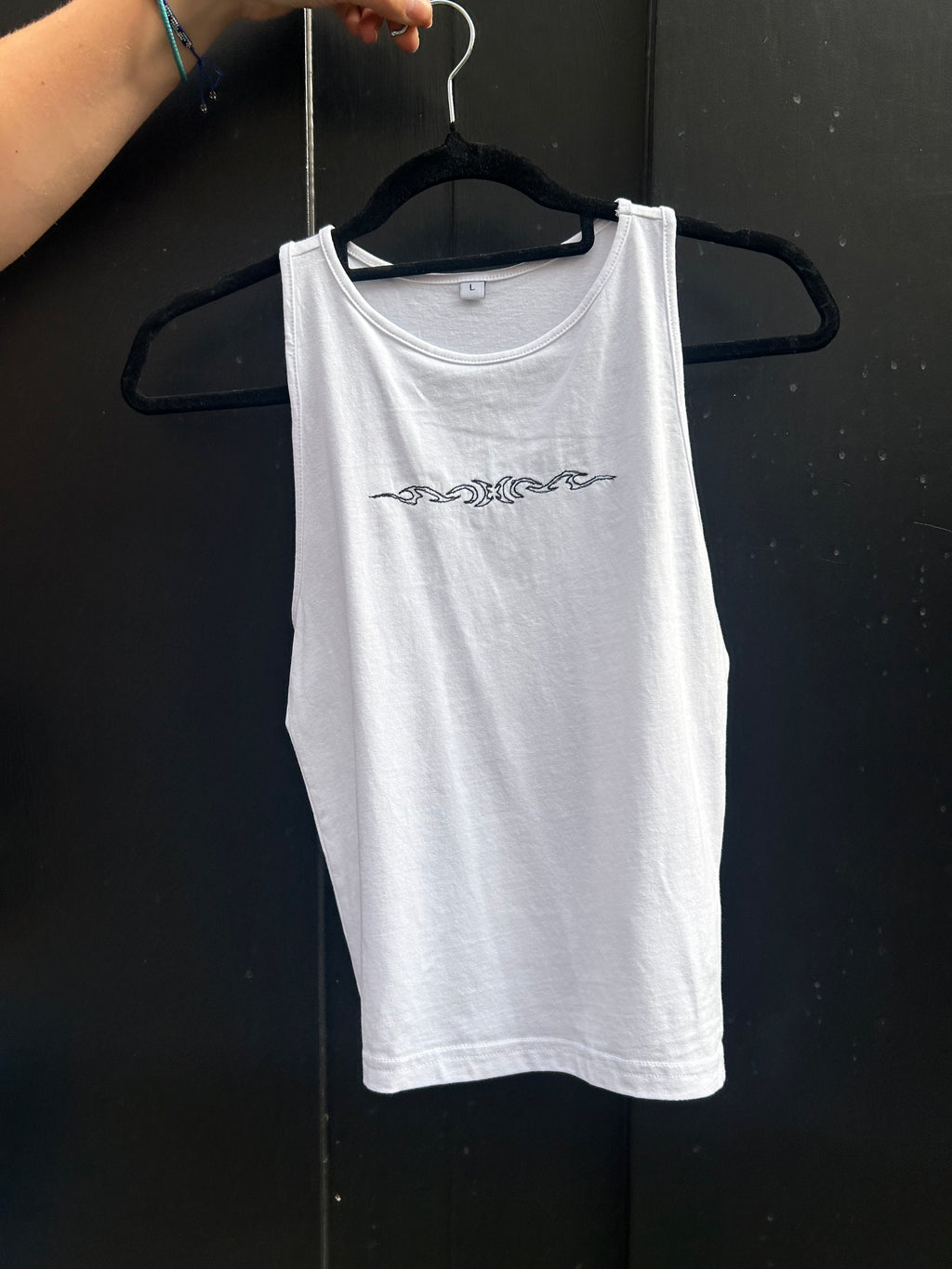 Hand Embroidered Tribal Tank Top | Handmade White Vest