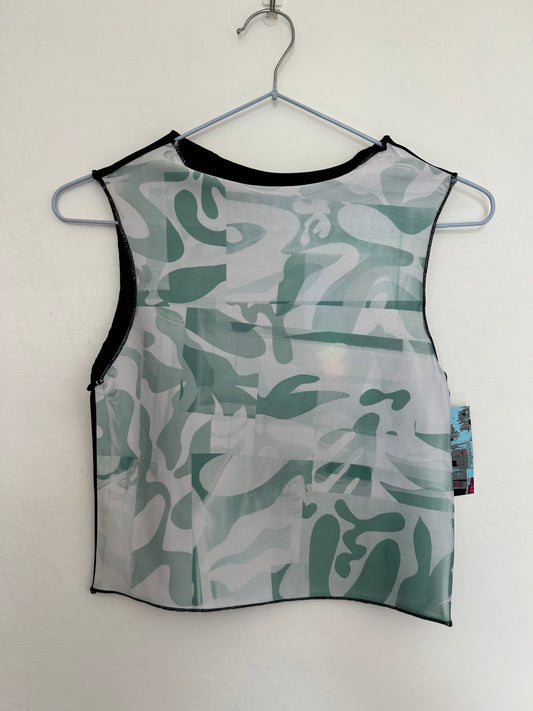 Printed Crop top | Green Cleo Print | Small