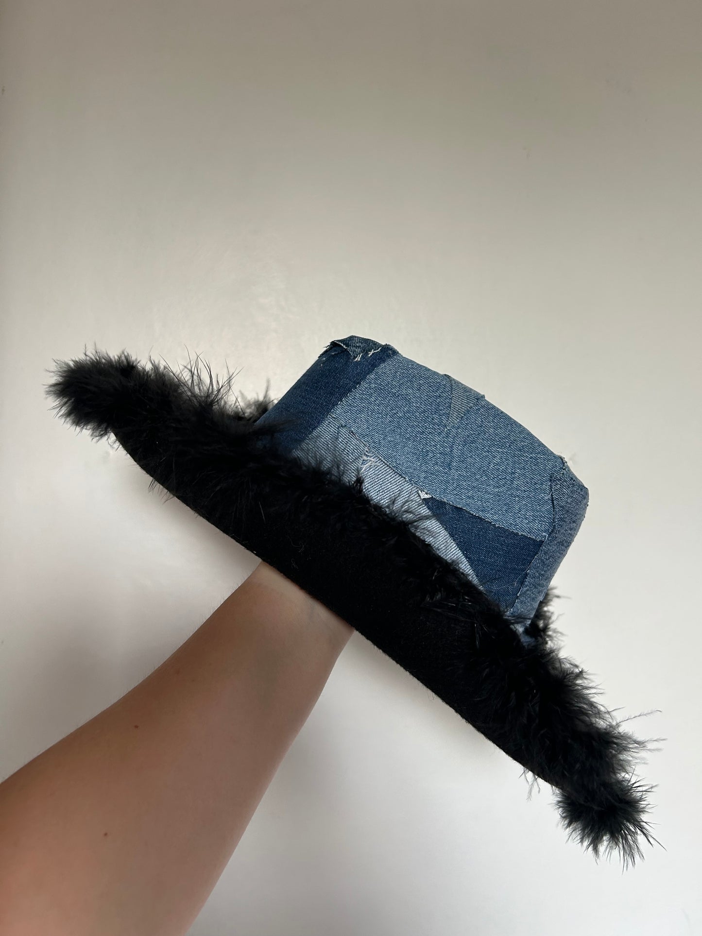 Denim Up-cycled Cowboy Hat - Denim
