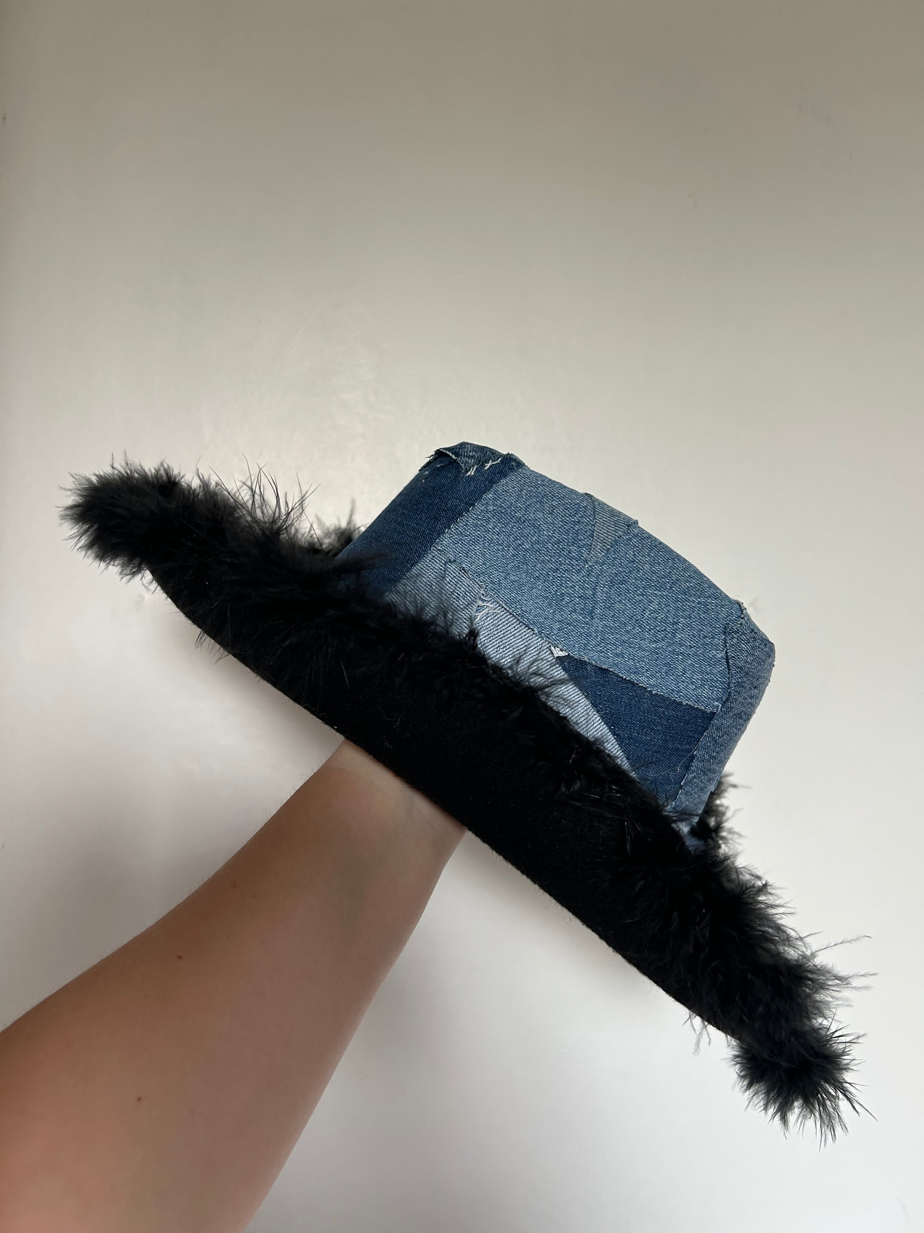 Denim Up-cycled Cowboy Hat - Denim