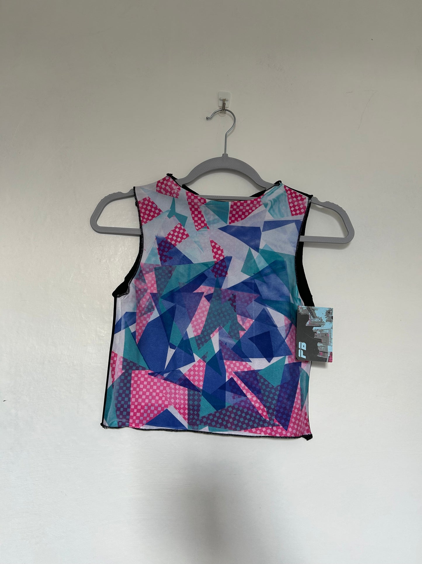 Printed Crop top | Pink, Blue and Green | Small