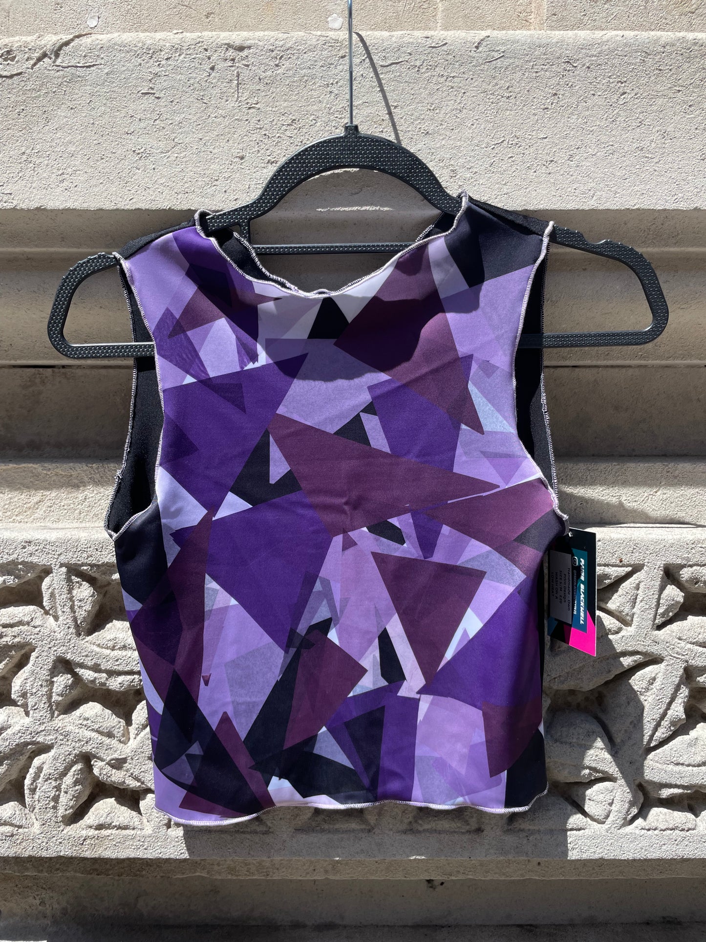 Printed Crop top | Purple Triangle | Medium