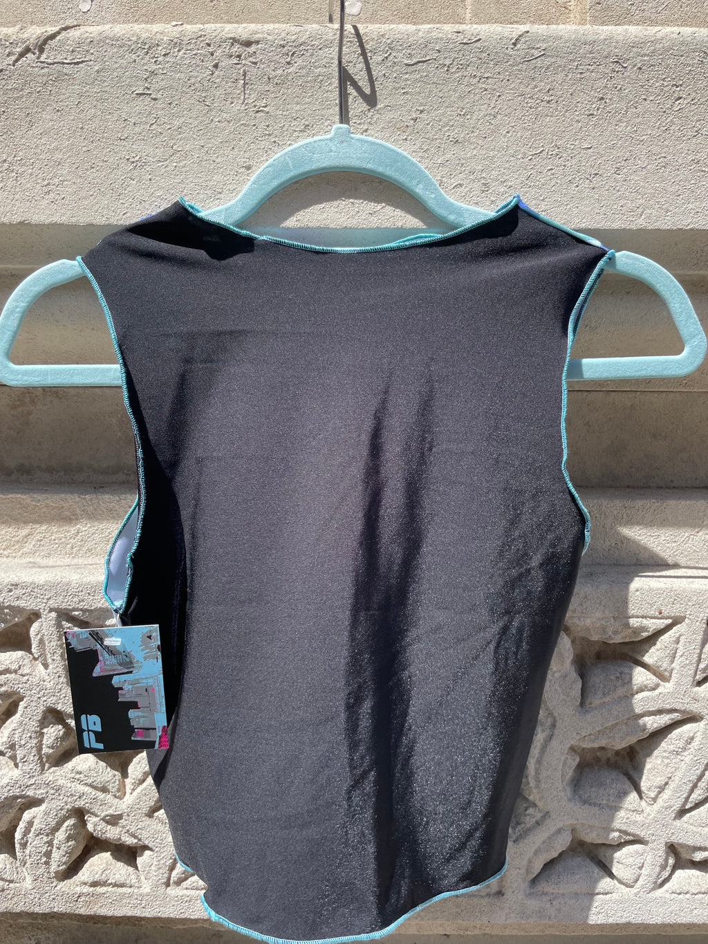 Printed Crop top | Blue Triangle Lycra | Medium