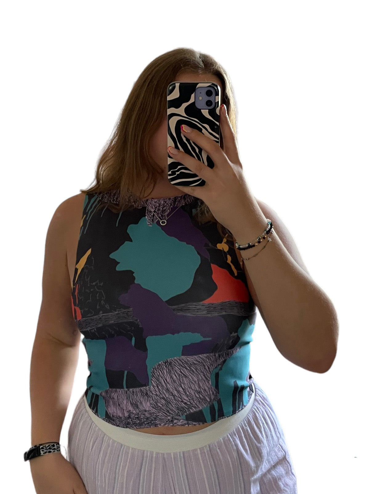 Printed Crop top | Abstract Print | Large