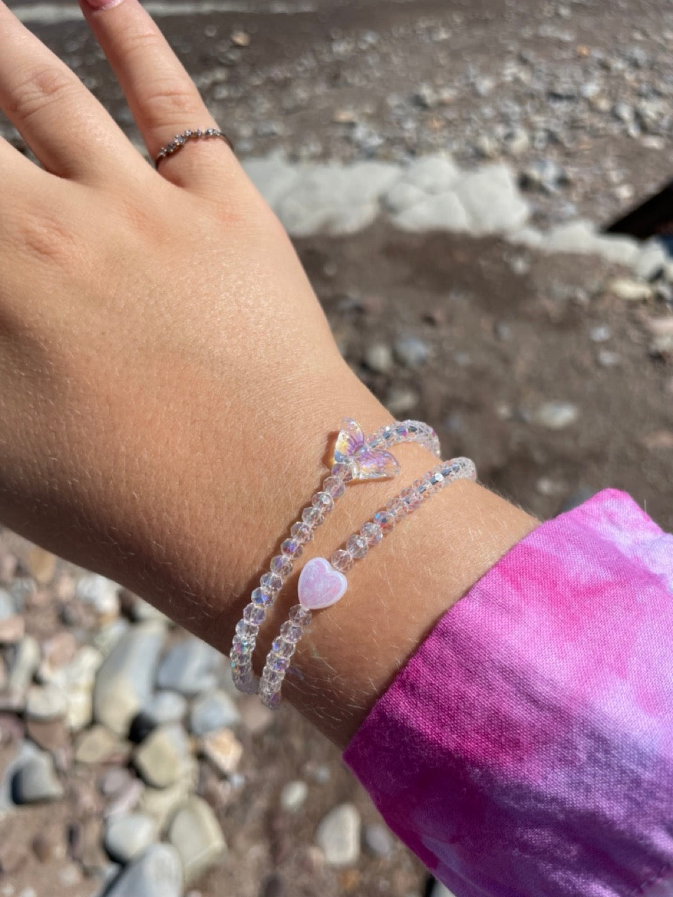 Clear butterfly bracelet