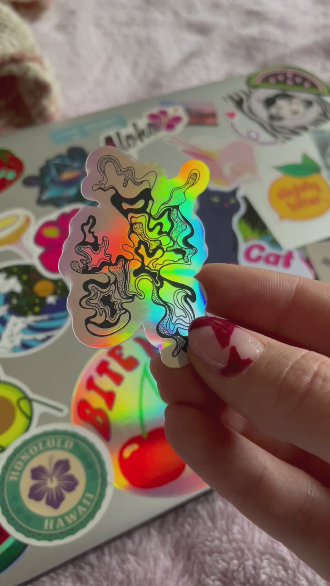PB Swirl Holographic Sticker