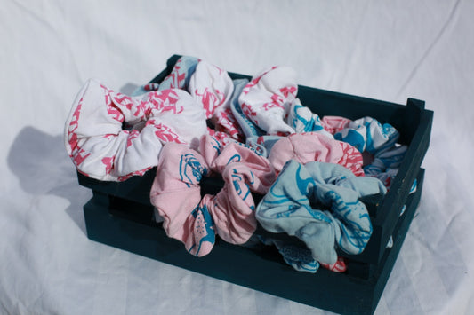 Handmade Screen Printed Scrunchies