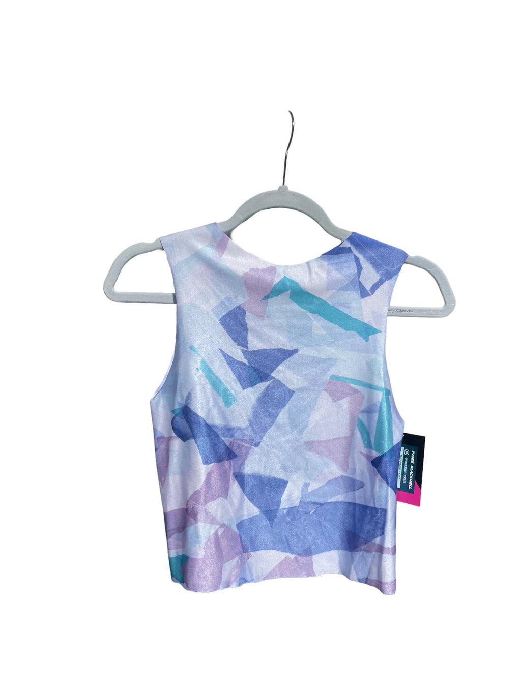 Printed Crop top | Blue Patchwork | Medium