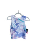 Printed Crop top | Blue Patchwork | Medium