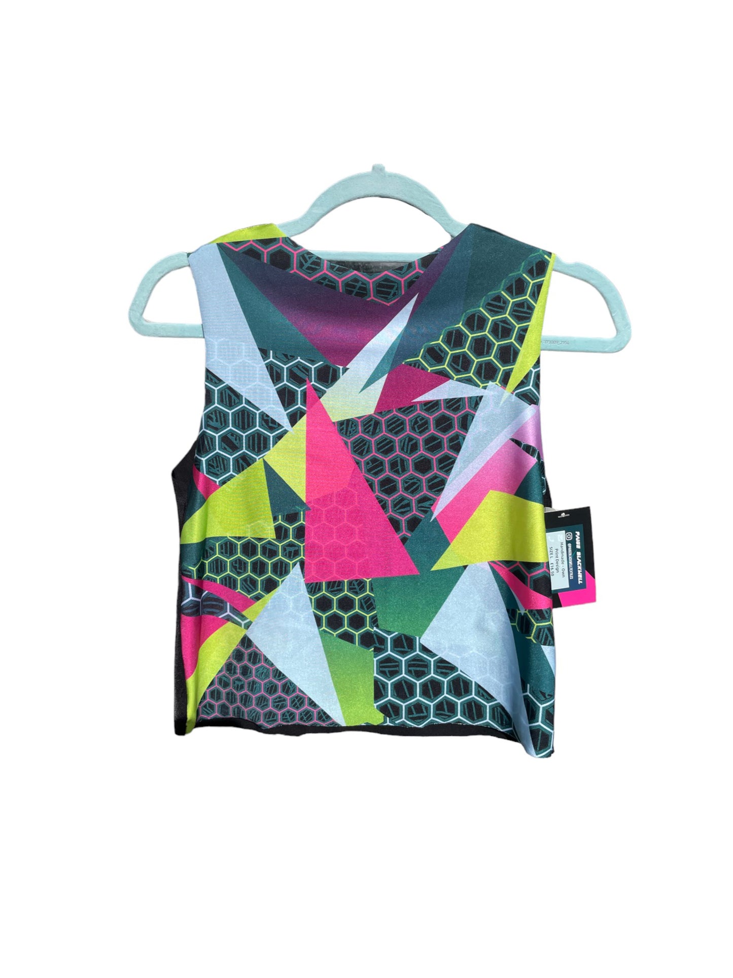 Printed Crop top | Funky Geometric| Large