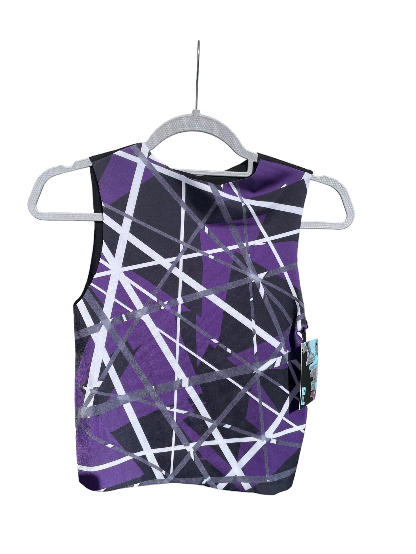 Printed Crop top | Purple & Black Geometric | Medium