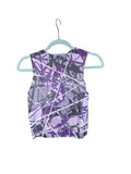 Printed Crop top | Purple & Black Geometric | Medium