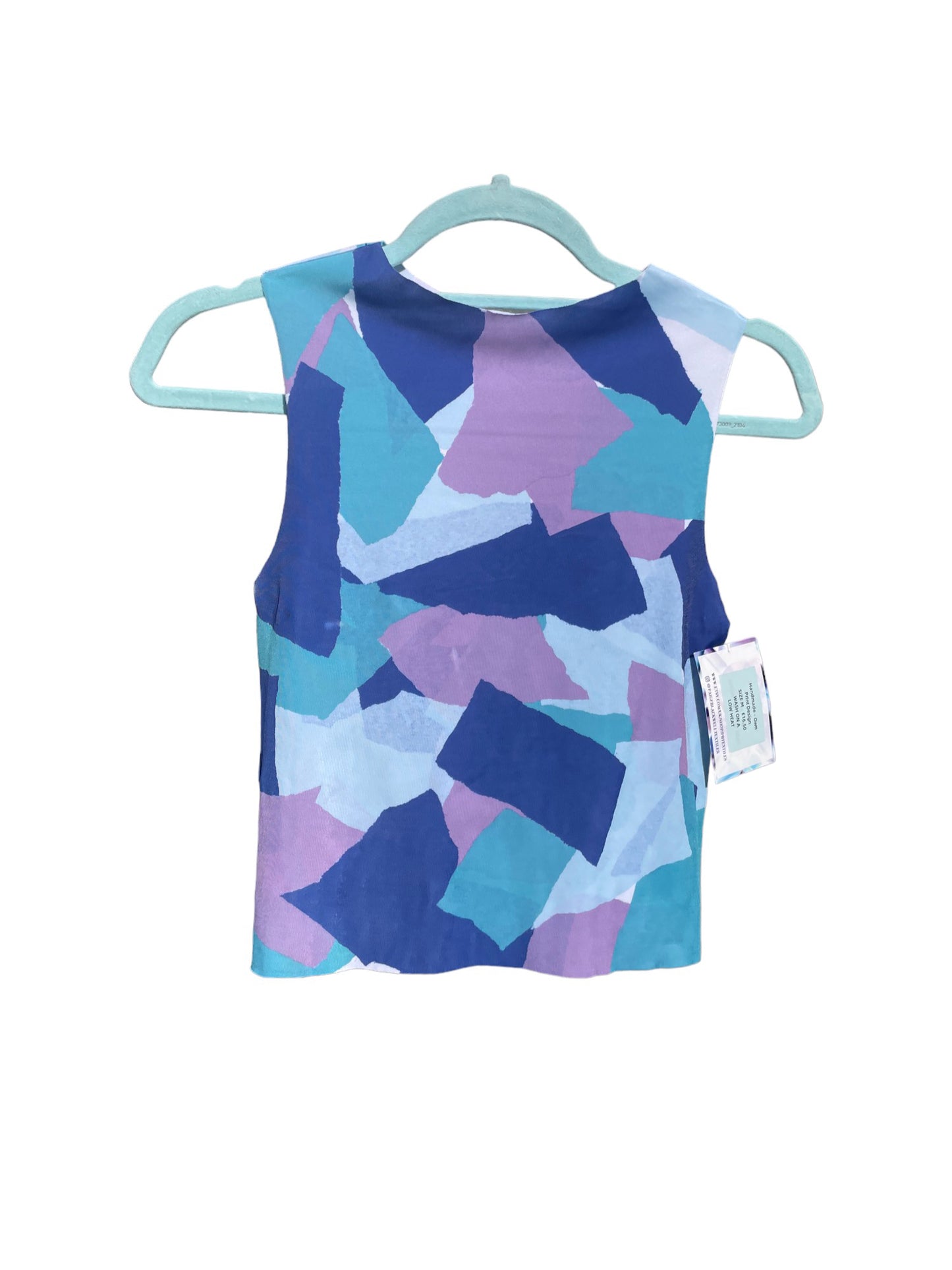 Printed Crop top | Blue & Purple Patchwork | Medium